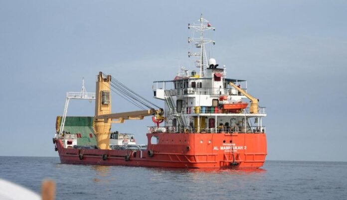 A vessel at the Strait of Hormuz US warships deployed in Strait of Hormuz after reported Iranian attack