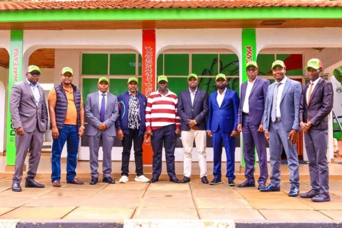 Gachagua Ol Kalou Rigathi Gachagua with DCP aspirants during a meeting ahead of the Ol Kalou by-election nominations set for May 2026.