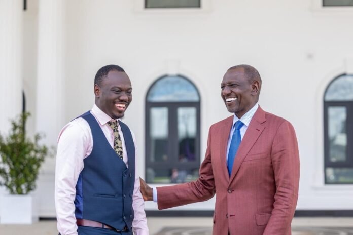 Butita with Ruto Comedian Eddie Butita with President William Ruto at State House in Nairobi.