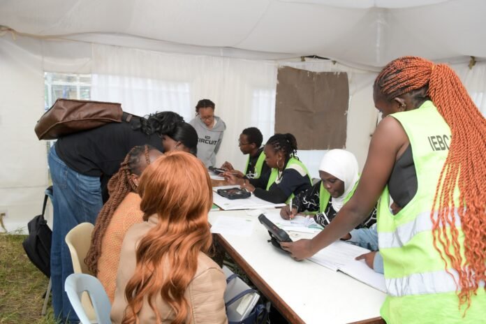 IEBC Voters Registration IEBC officials register new voters as the country records a surge in first-time applicants.