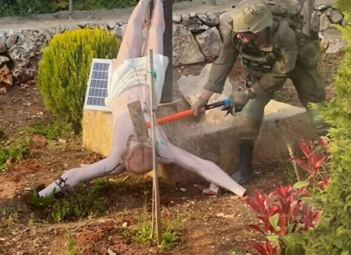 Israeli Soldier Uproar as Israeli Soldier is Seen Smashing Jesus Christ’s Statue in Lebanon