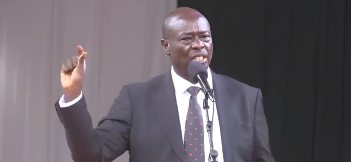 Former Deputy President Rigathi Gachagua speaks at the memorial service of the late Ol Kalou MP David Njuguna Kiaraho in Nyandarua County on April 8, 2026. Rigathi Gachagua criticises William Ruto over ‘tribal’ remarks, warning of deepening Mt Kenya political divisions ahead of 2027 elections.