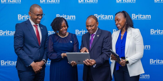 Britam Britam Finance Director Charles Njuguna (Left), Interim Board Chairperson Celestine Munda (center), Group Managing Director and CEO Tom Gitogo (center) and Investor Relations Director Catherine Karita (right), during Britam’s Full Year 2025 Results announcement, April 1, 2026.