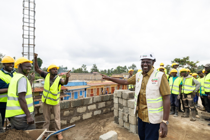 image President Ruto launches Ciumbu Market in Murang’a, says 600 markets are under construction and housing projects expanding nationwide.
