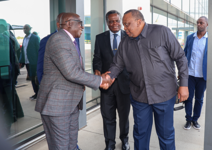 image Uhuru Kenyatta arrives in Accra for Tana Forum, joining African leaders to discuss peace, governance, and security solutions across the continent.