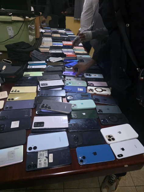 police recover stolen phone gadgets in nairobi Nairobi police arrest two suspects and recover 227 mobile phones, eight laptops, and other electronic items believed stolen during intelligence-led operation in Kawangware and Riruta.