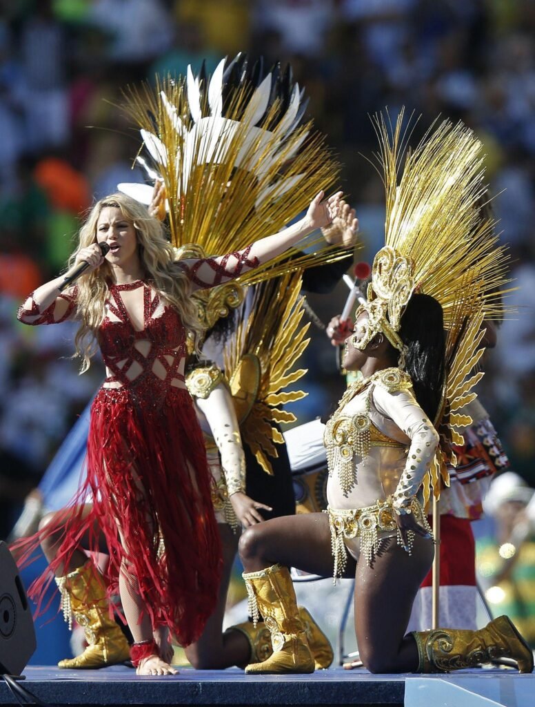 Shakira performs at the 2014 world Cup closing ceremony in Brazil