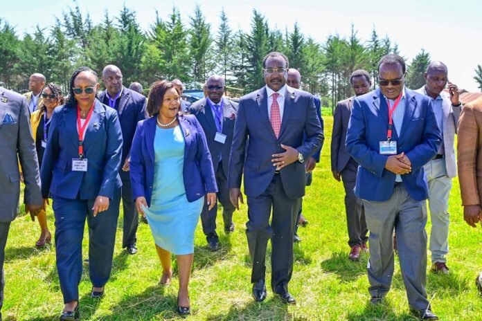 CS Miano Tourism CS Rebecca Miano and Education CS Julius Ogamba during Nyandarua High School’s Education Day where they announced major infrastructure and digital learning projects.