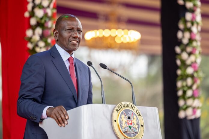 Ruto Laabour Day President William Ruto addresses workers during Labour Day celebrations in Vihiga County where he announced a 12% wage increase.