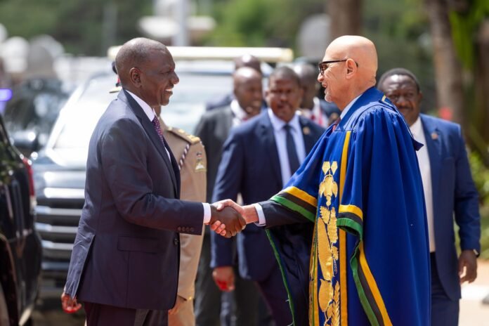 Ruto in Tanzania President William Ruto speaking in Tanzania Parliament Dodoma on East African unity