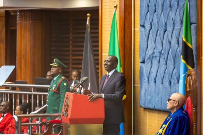 Ruto in Dodoma President William Ruto speaks on trade and investment opportunities during his address in Dodoma.