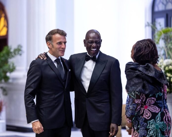 President William Ruto and First Lady Rachel Ruto host French President Emmanuel Macron during a State Banquet in Nairobi, where leaders gathered to strengthen Africa–France relations on the sidelines of the Africa Forward Summit 2026.