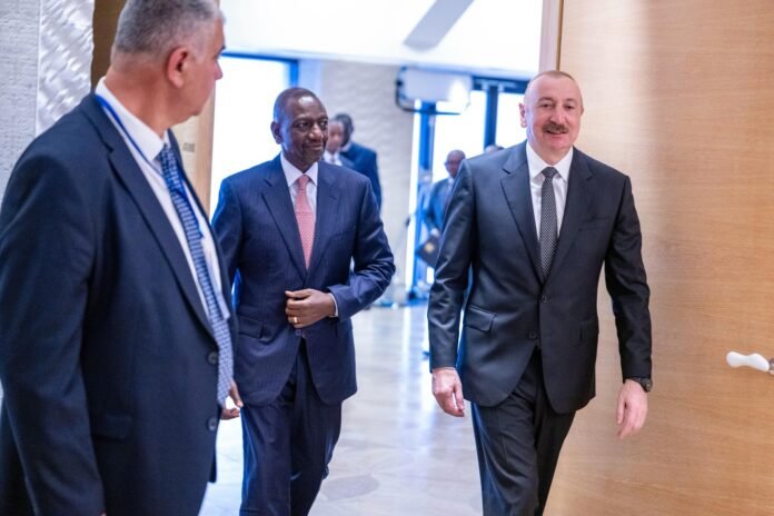 President William Ruto has held talks with Azerbaijan President Ilham Aliyev on oil, renewable energy, affordable housing and trade opportunities for Kenya.