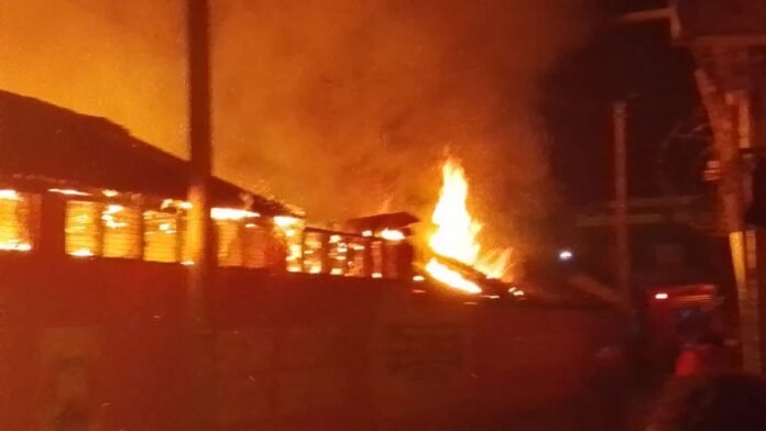 Nanyuki Market Fire Smoke rises from Nanyuki Market as firefighters and residents battle a massive blaze that destroyed several businesses in Laikipia County.