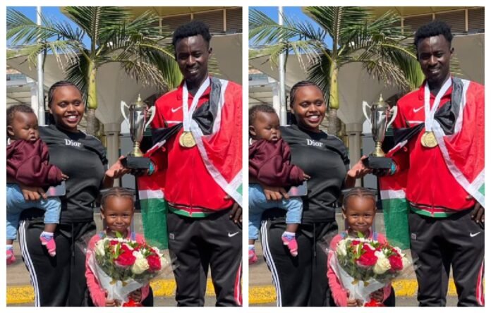Kevin kiarie with his family