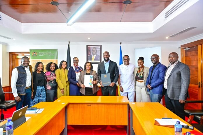 CS Rebecca Miano Tourism officials and Google Kenya representatives during the launch of a landmark partnership aimed at transforming Kenya's tourism sector through artificial intelligence and digital innovation.