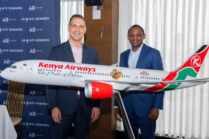 STAR5567 Kenya Airways and ALL Accor officials during the announcement of a new loyalty partnership linking flights, hotel stays and lifestyle rewards.