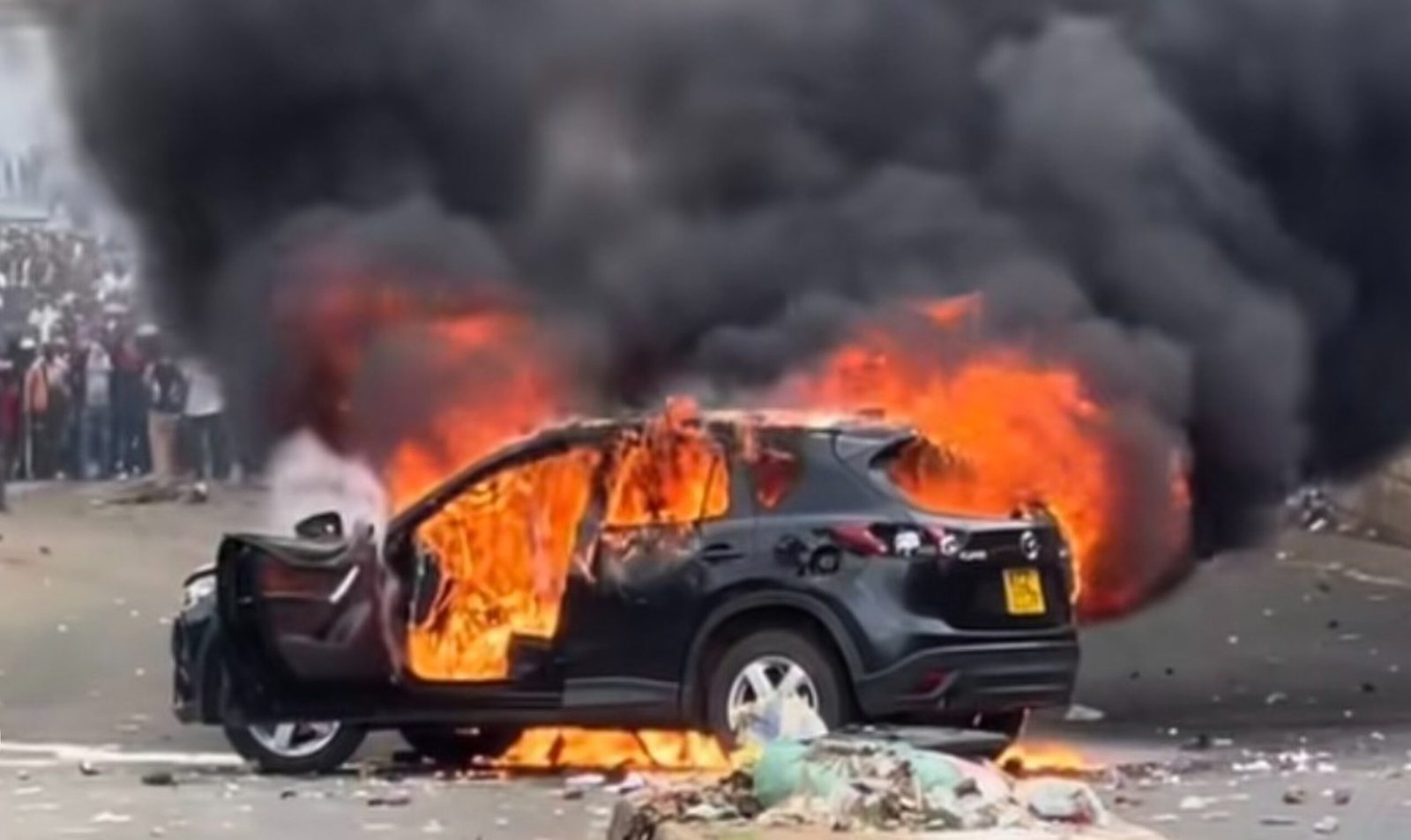 Vehicle Torched in Githurai as Fuel Price Protests Escalate