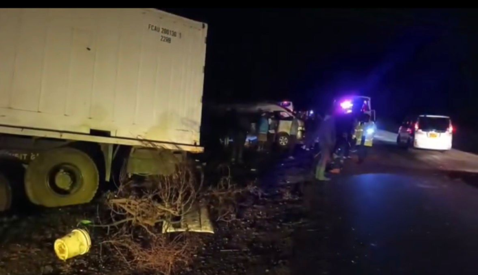Mangina accident Three people died and several injured after a Mangina crash on Nairobi–Naivasha highway involving a bus, lorry and matatu early today.