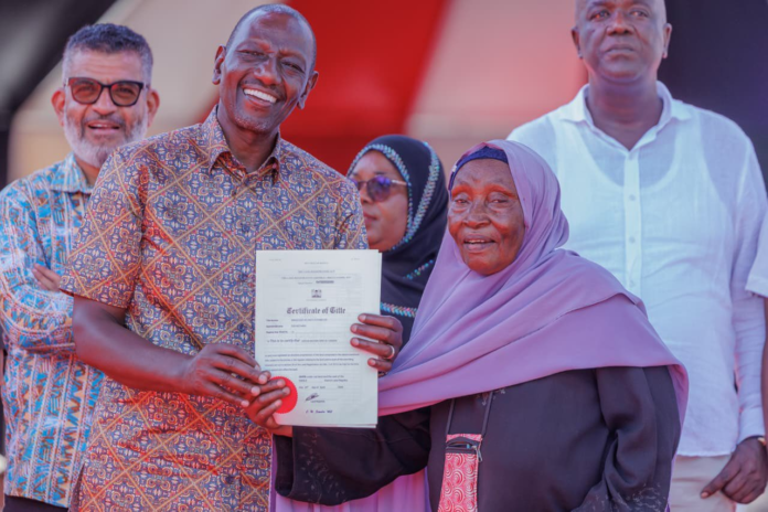 Coast Leaders Back Ruto Over Title Deeds Programme Coast leaders praise President William Ruto after issuance of over 35,000 title deeds aimed at resolving historical land ownership disputes.