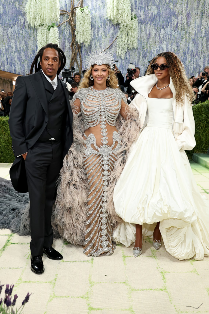 Jay-Z, Beyoncé and Blue Ivy Carter attend the 2026 Met Gala at the Metropolitan Museum of Art on 4 May in New York City. 