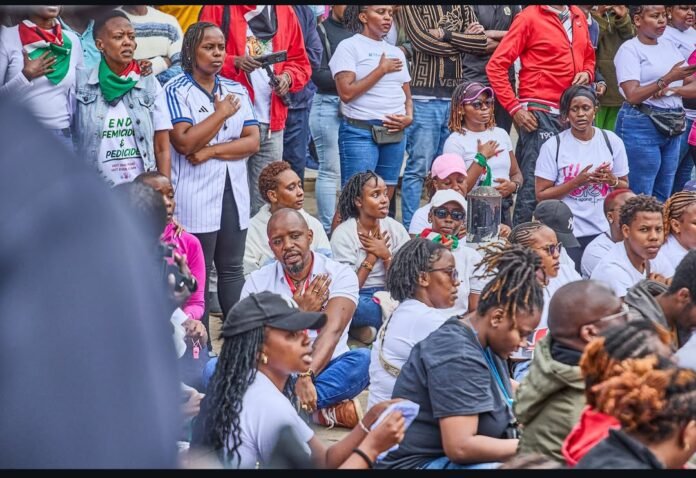 Presidential aspirant Boniface Mwangi joins a sit-in on madaraka day to protest femicide and pedicide Presidential aspirant Boniface Mwangi joins a sit-in on madaraka day to protest femicide and pedicide