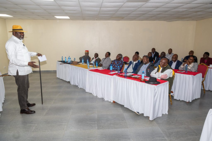 Cabinet Secretary Geoffrey Ruku Public Service CS Geoffrey Ruku has urged Ukambani leaders and residents to embrace unity and work with the government to accelerate development.