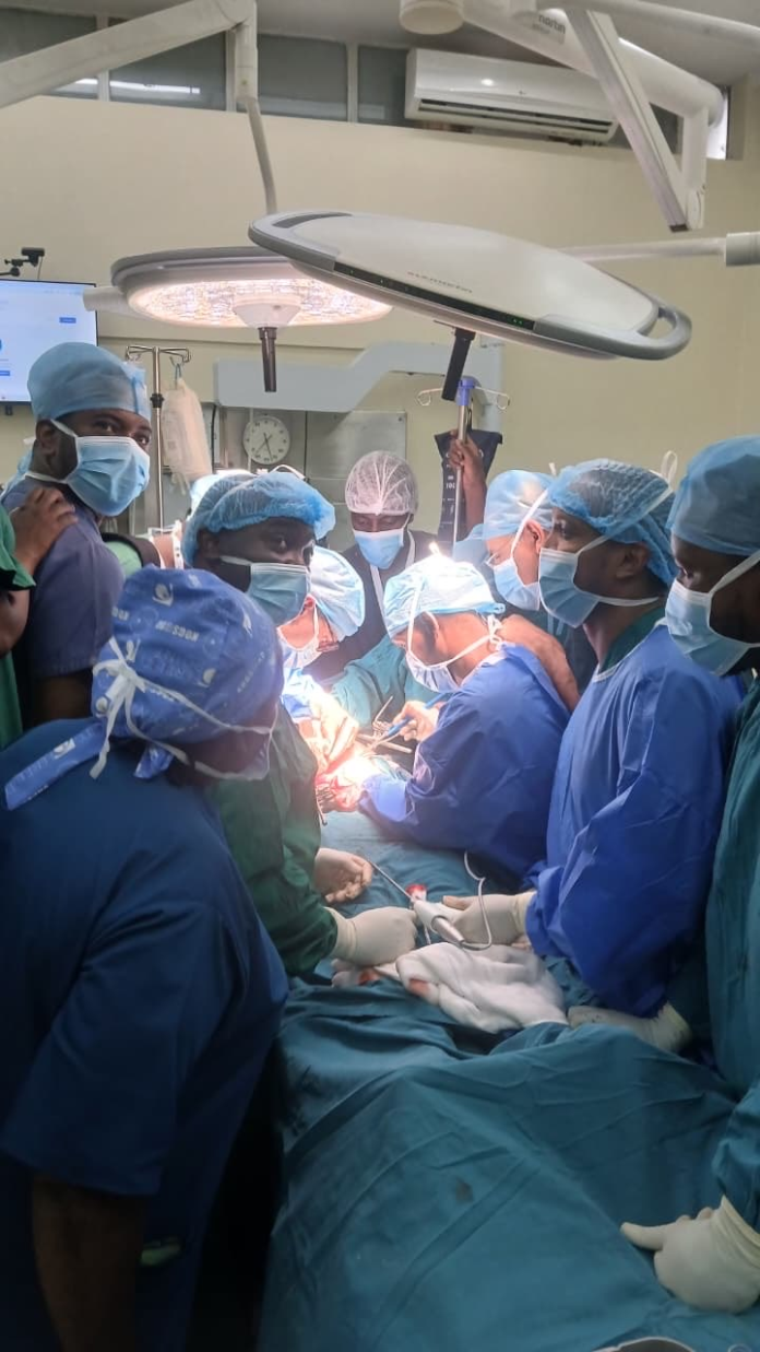 KNH Surgeons tumour Kenyatta National Hospital surgeons successfully removed a 4kg liver tumour during a seven-hour operation, highlighting Kenya's growing surgical expertise.