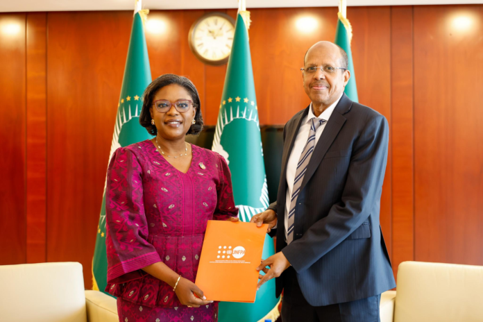 AU UNFPA partnership Africa AU Commission Chair Mahmoud Ali Youssouf receives UNFPA representative Ndeye Rose Sarr as both sides commit to stronger health cooperation.