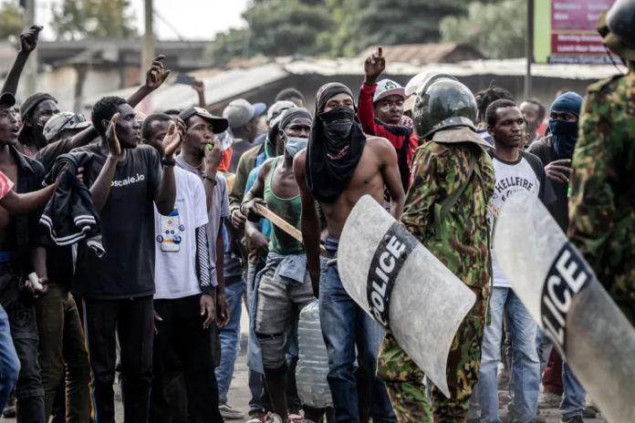 Ebola - Nanyuki Protests A protester was reportedly shot during demonstrations in Nanyuki as opposition grows against a controversial US-backed Ebola quarantine facility.