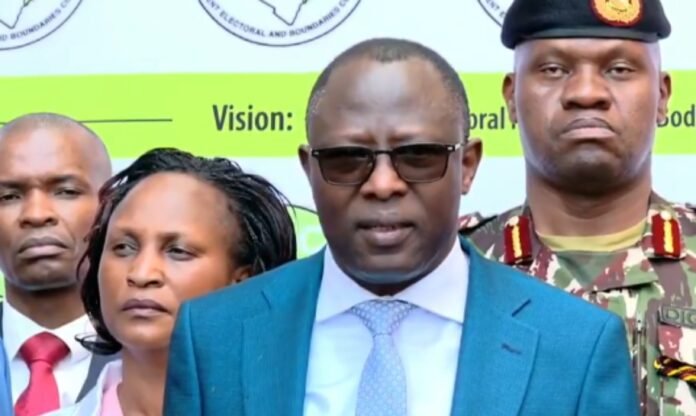 Erastus Ethekon IEBC Chairperson Erastus Ethekon warns Ol Kalou voters against photographing marked ballot papers, saying offenders risk Sh1 million fines or three years in jail.