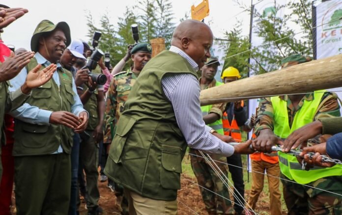 Deputy President Kithure Kindiki has launched a 273-kilometre electric fence around the Kaptagat Forest Ecosystem as part of efforts to protect one of Kenya's key water towers and support the country's forest conservation targets.