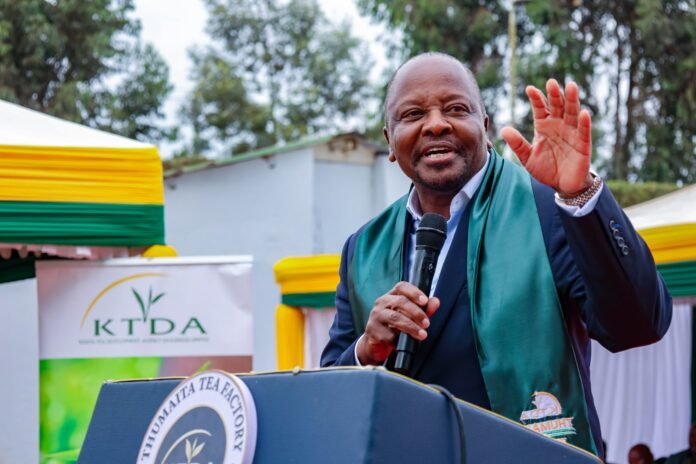 Thumaita Tea Factory grant Agriculture CS Mutahi Kagwe has handed over a Sh28.7 million government grant to Thumaita Tea Factory to support modernisation, improve tea quality and enhance value addition.