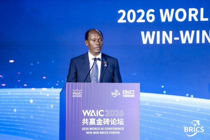William Kabogo AI BRICS Forum ICT Cabinet Secretary William Kabogo has called for inclusive AI development at the 2026 World Artificial Intelligence Conference in Shanghai and announced Kenya's bid to host WAICO's Eastern Africa regional office.