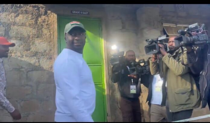 Samuel Muchina Ol Kalou by-election UDA candidate Samuel Muchina Nyagah has cast his vote at Huruma Primary School Polling Station in the high-stakes Ol Kalou parliamentary by-election, expressing confidence in victory.