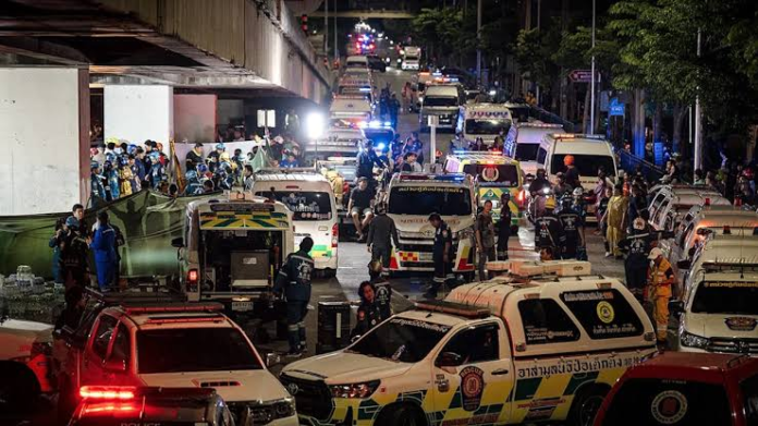 At least 27 people have died and eight remain critically injured after a devastating fire swept through a bar in Bangkok's Chatuchak district. Authorities are investigating the cause.