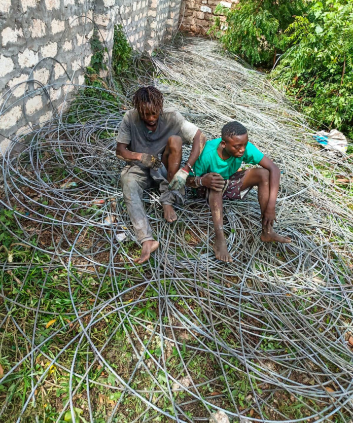 Police have arrested two suspects after recovering one tonne of stolen KPLC steel conductors concealed in bushes in Shanzu, Mombasa County.