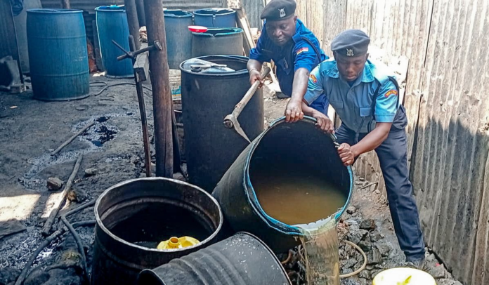 Police destroyed 2,090 litres of illicit alcohol, including Kangara and Chang'aa, during a raid in Soweto, Kasarani, as part of the ongoing crackdown on illegal brews in Nairobi County.