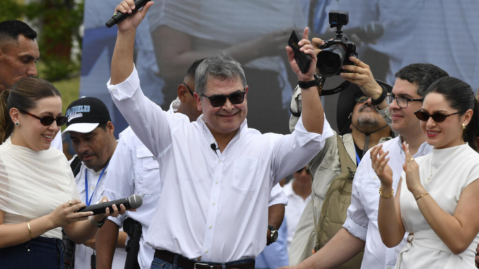 Juan Orlando Honduras Donald Trump pardon Former Honduran President Juan Orlando Hernandez has returned home after receiving a pardon from U.S. President Donald Trump. He is set to face fraud and money laundering charges in Honduras.