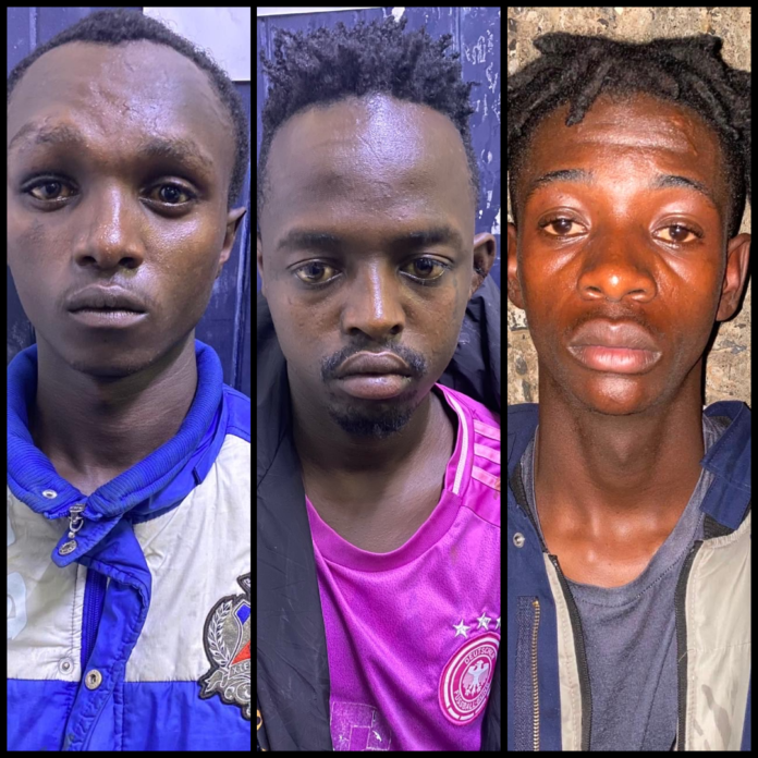 Kawangware robbery suspects Detectives have arrested three suspected robbers linked to violent attacks in Nairobi and recovered a loaded Retay Falcon pistol, ammunition and two motorcycles during an operation in Kawangware.
