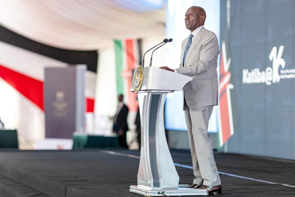 President William Ruto speaks during the 16th Katiba Day Symposium in Nairobi.